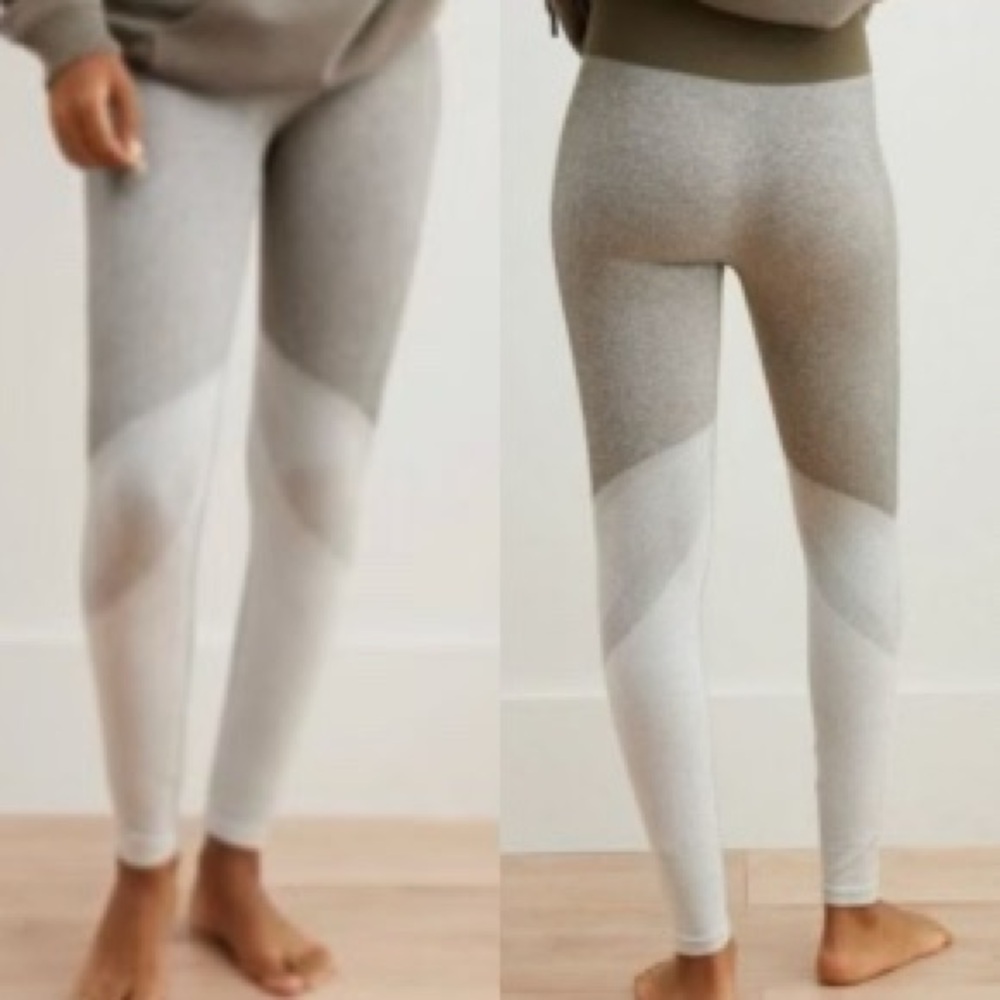 Aerie Chill Play Move seamless Leggings Olive Green Size Large